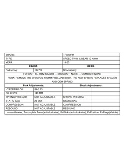 Zestaw sprężyn przedniego zawieszenia widelca Touratech Black-T do Triumph Speed Twin (19-)