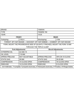 Zestaw sprężyn progresywnych przedniego zawieszenia widelca Touratech do Yamaha 700 Tenere (19-)