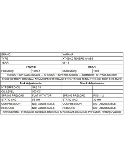 Zestaw sprężyn progresywnych przedniego zawieszenia widelca Touratech do Yamaha XT660Z Tenere (bez ABS) (08-13)
