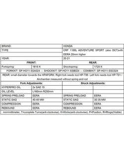 Zestaw podwyższający wysokość motocykla Touratech Honda CRF1100L Africa Twin Adventure Sports (EERA) (20-) maksymalne obciążenie [+20 mm]