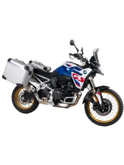 Zestaw: kufry boczne srebrne Zega Evo X + stelaże srebne Touratech BMW F 900 GS (24-) [poj.: 45+45l]