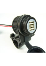 Ładowarka Dual USB Touratech z mocowaniem na kierownicy 22 mm / 25 mm [12/24V]