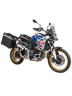 Zestaw: kufry boczne czarne "And-Black" Zega Evo + stelaże srebrne Touratech BMW F 900 GS (24-) [poj.: 38+45l]