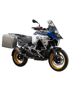 Zestaw: kufry boczne srebrne Zega Mundo + stelaże srebrne Touratech BMW R 1300 GS Adventure (24-) [poj.: 45+45l]