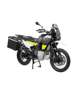 Zestaw: kufry boczne czarne Zega Evo X + stelaże srebne Touratech Husqvarna Norden 901 [poj.: 38+38l]
