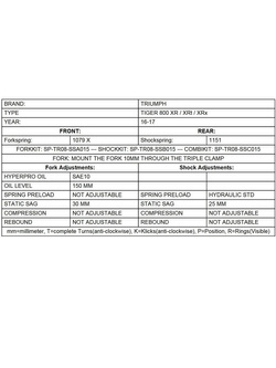 Zestaw sprężyn progresywnych przedniego zawieszenia widelca Touratech do Triumph Tiger 800 XR / XRt / XRx (16-17)