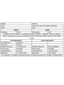 Zestaw obniżający wysokość motocykla -25 mm Touratech do Honda CRF1100L Africa Twin (20-)