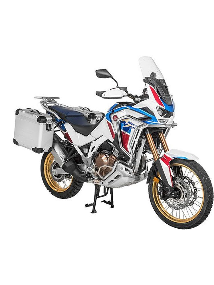 Zestaw: kufry boczne z anodowanego aluminium srebrne "And-S" Zega Evo + stelaże czarne Touratech Honda CRF1100L Africa Twin (22-)/ Adventure Sports (31+38L)