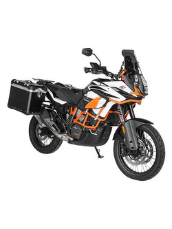 Zestaw: kufry boczne z anodowanego aluminium czarne Zega Evo X + stelaże czarne Touratech KTM 1050 Adventure/ 1090 Adventure/ 1290 Super Adventure (-20)/ 1190 Adventure/R (2 x 45L)