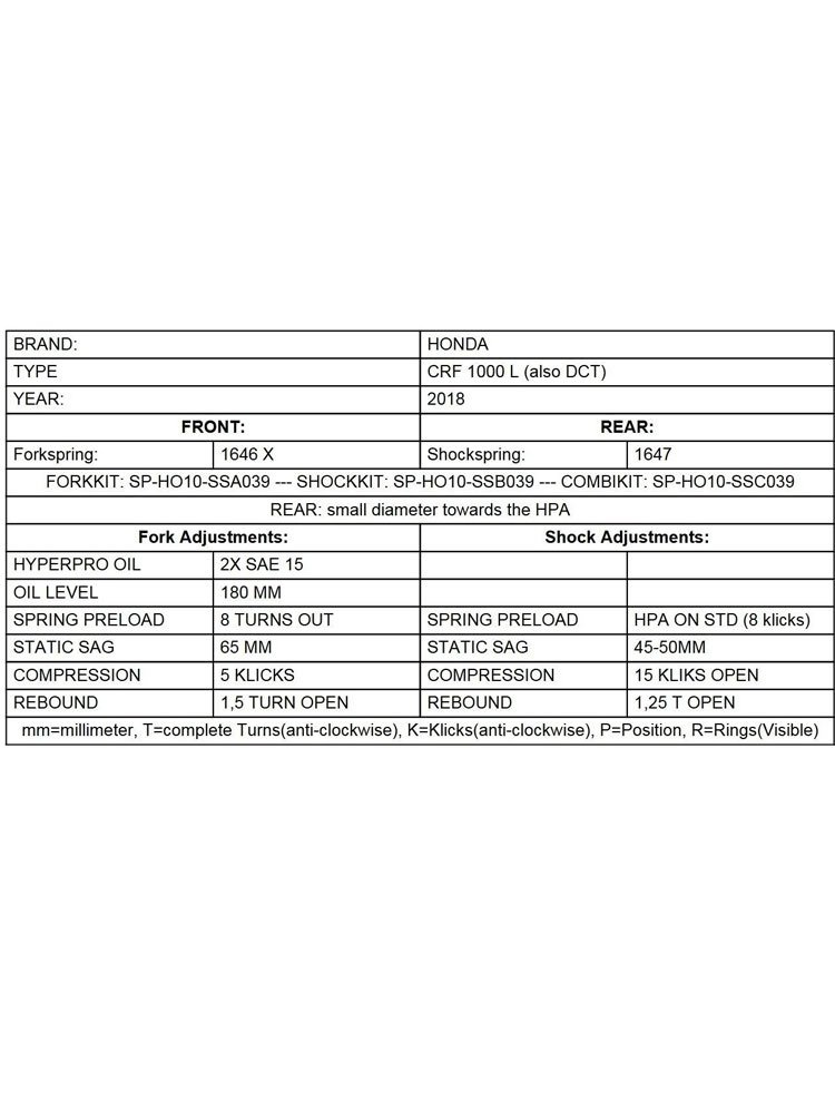 Zestaw sprężyn progresywnych przedniego zawieszenia widelca Touratech do Honda CRF1000L Africa Twin (18-)