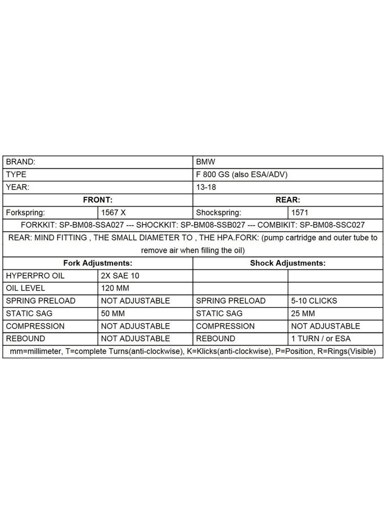 Zestaw sprężyn progresywnych przedniego zawieszenia widelca Touratech do BMW F800GS / Adventure (13-)