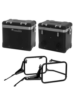 Zestaw: kufry boczne czarne "And-Black" Zega Pro + stelaże czarne Touratech BMW R1300GS (23-) [poj.: 45+45l]