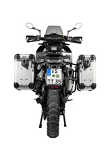 Zestaw: kufry boczne z anodowanego aluminium srebrne "And-S" Zega Evo + stelaże czarne Touratech Husqvarna Norden 901, KTM Adventure 890/ R/ 790/ R [poj.:38+45l]